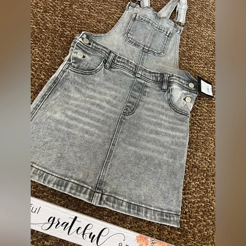 Brand New. Art Class gray Denim overall dress